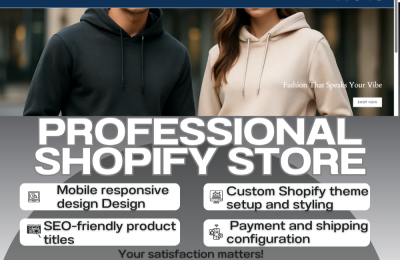 I will create and design professional Shopify dropshipping store with winning product