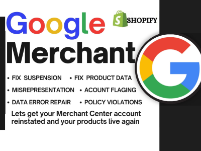 I will fix Google Merchant Center suspension, misrepresentation, and feed errors