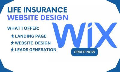 I will build Wix insurance website, life insurance Wix website, insurance landing page