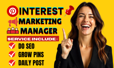 Do SEO, Manage, Grow Pins and Boards as a Pinterest Marketing Manager