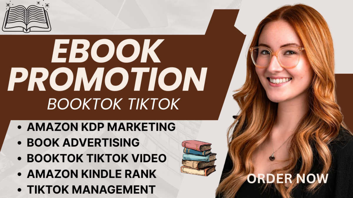 I will do ebook marketing, BookTok promotion, book cover video ads, Amazon KDP