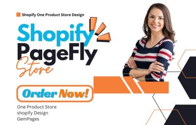 I will design Shopify Ecommerce Website or Landing Page with PageFly, GemPages, Shogun