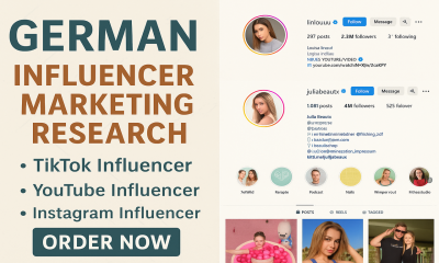 I Will Get Top 50 German Influencers for Your Brand and Shop to Increase Sales