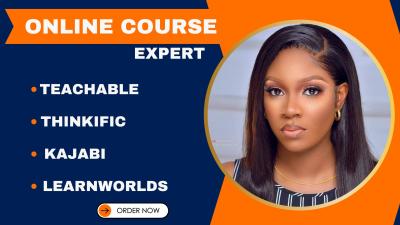 I Will Build Teachable, Kajabi, Thinkific Online Course Website & Landing Page