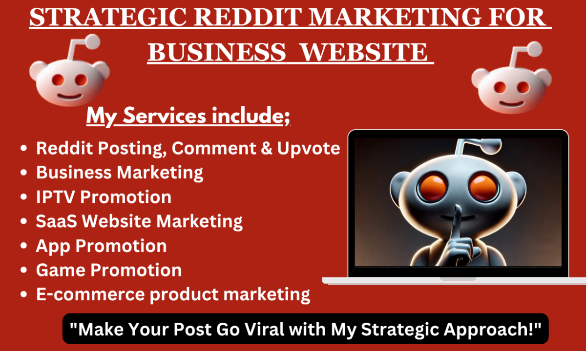 I will do Reddit post for Amazon website, IPTV, crypto, eCommerce, AI app, business, product
