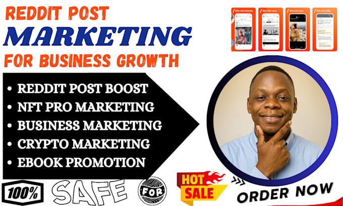 I will do Reddit post comment for crypto NFT ebook ecommerce business website growth