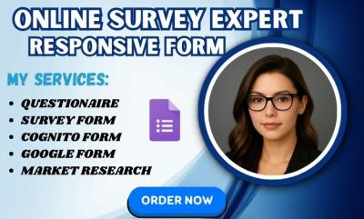 I will create online survey 24 hours jotform, google forms, typeform, fillable pdf form