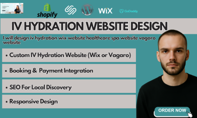 I will design IV hydration, Wix, healthcare, spa, Vagaro website