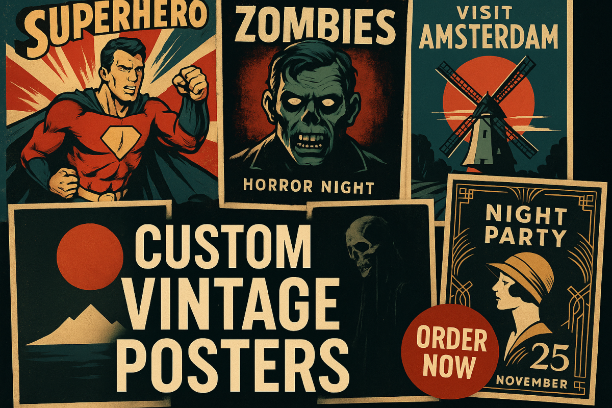Retro Vintage Comic Poster Event Horror Movie Wall Art Deco