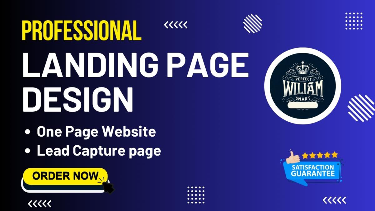 I Will Design Landing Page, Lead Capture Page, One Page Website, WordPress Website