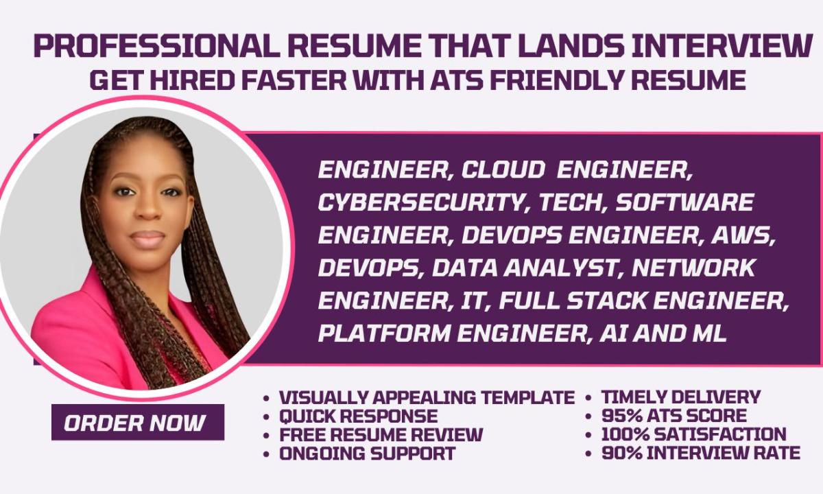 I will write Cloud Engineer, Software Engineer, Data Analyst, DevOps, AWS, Azure Resume