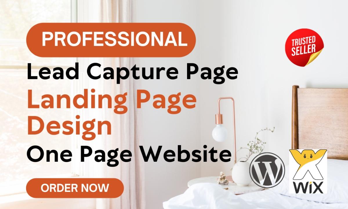 I Will Lead Capture Page & One Page Website Design in WordPress with Elementor Landing Page