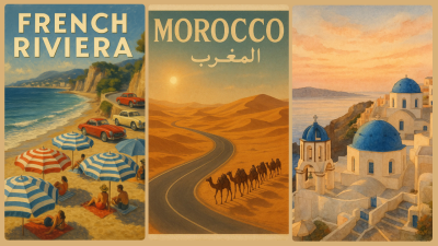 I will make vintage, retro, art deco, realistic travel poster or landscape illustration