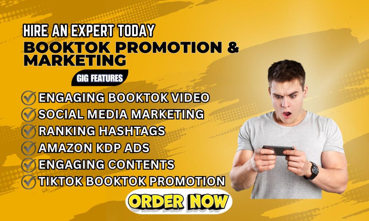 I will do book ebook promotion influencer video amazon kdp ads booktok tiktok marketing