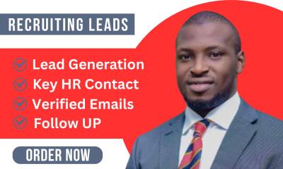 I will deliver premium recruitment leads, B2B leads, and LinkedIn leads for staffing agencies