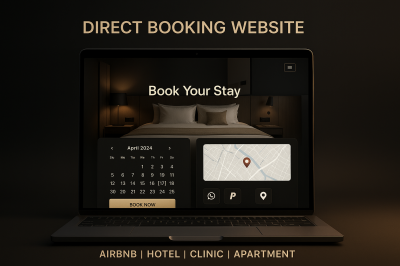 I will design a direct booking website for hotel, Airbnb, clinic, or apartment rental
