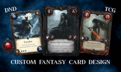 I will design custom playing cards, card game design and TCG