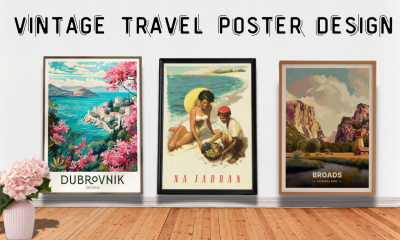 I will design vintage travel poster postcard design film poster sports poster