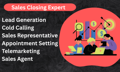 I will be your expert salesperson for appointment setting, sales closing, high-ticket sales, B2B sales, and lead generation