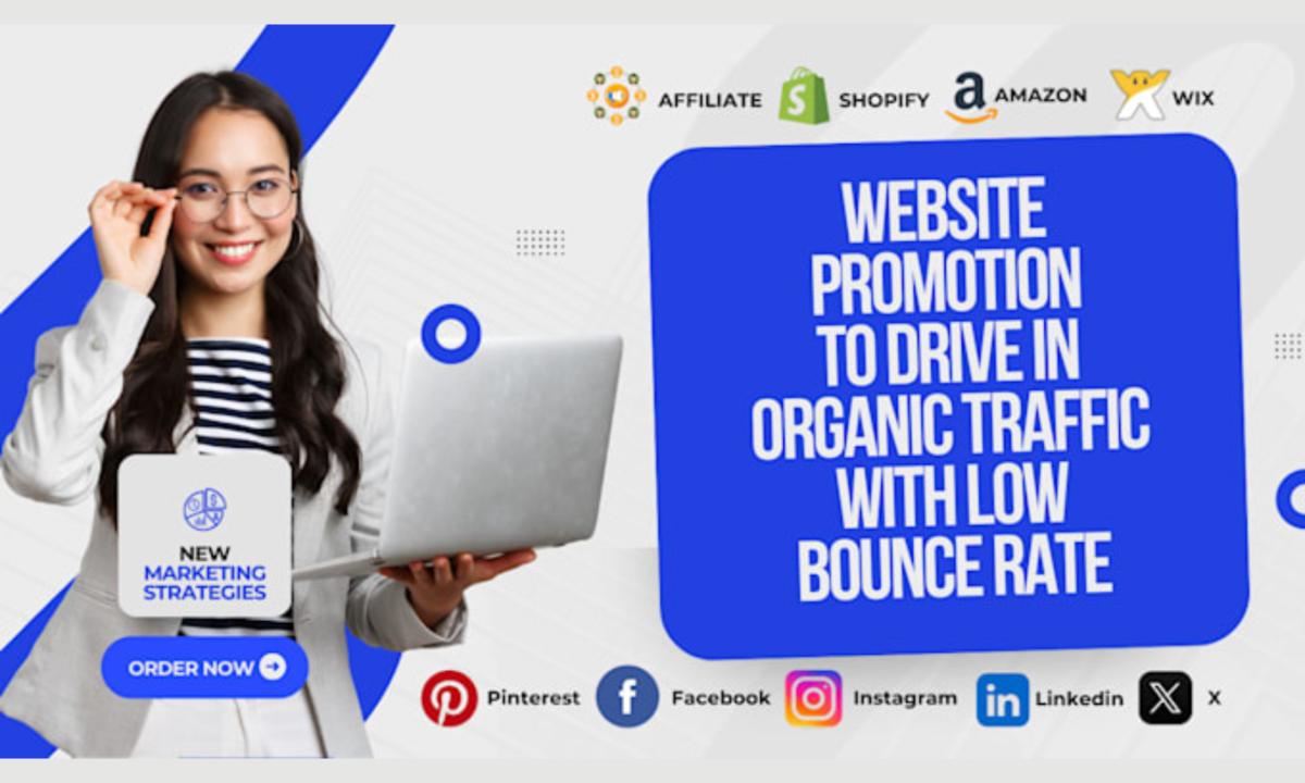 I will do website promotion to drive in organic audiences affiliate shopify amazon
