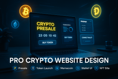 I will create a crypto presale website, crypto exchange website, memecoin website, and crypto sport website