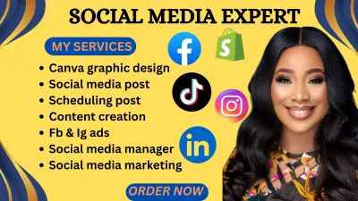 I will be your Instagram social media post design marketing manager and content creator