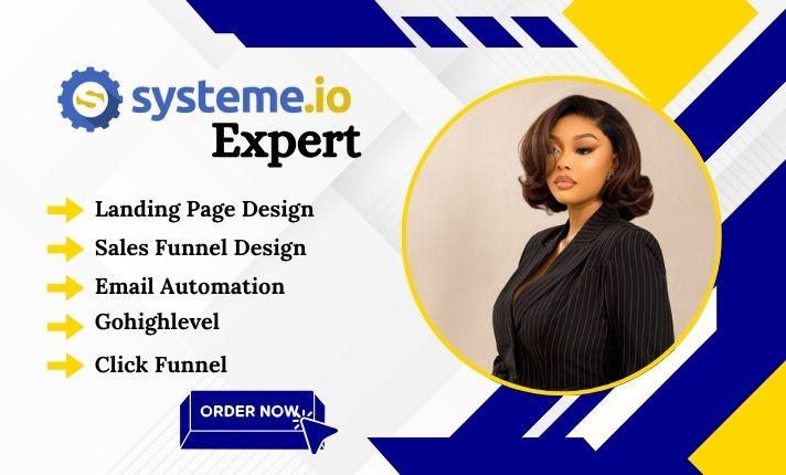 I will create sales funnel in ClickFunnels, Systeme.io, GoHighLevel, Landing Page