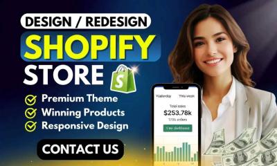 I will design or redesign your Shopify store, dropshipping store, or Shopify website