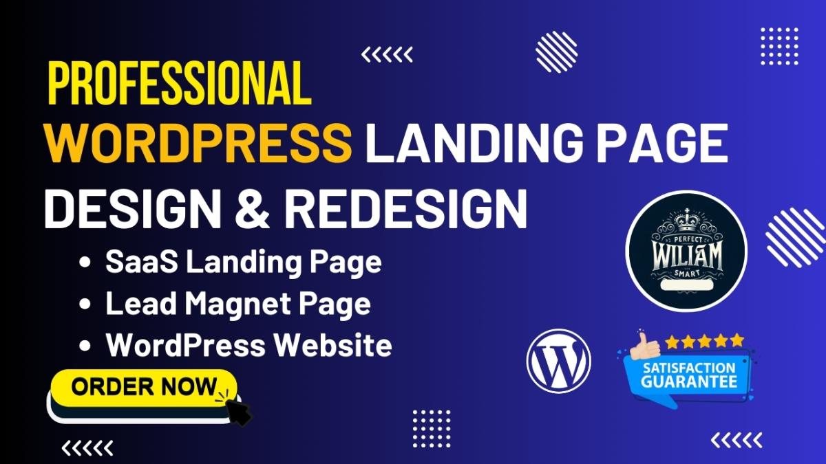 I will design SaaS Landing Page with Elementor for WordPress & Lead Capture