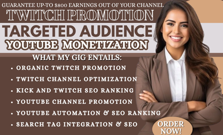 I will organically promote your twitch channel on 3 popular blogs to get fast growth