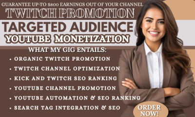I will organically promote your twitch channel on 3 popular blogs to get fast growth