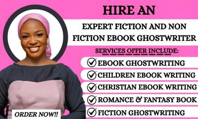 I will ghostwrite fiction ebook children book christian non fiction ghost book writer
