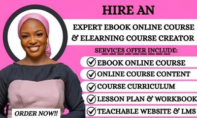 I Will Create Ebook, Online Course, Lesson Plan on Thinkific