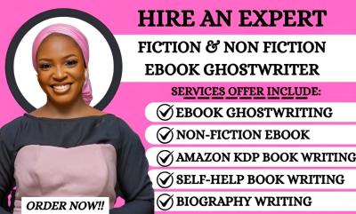 I will ebook ghostwriter, KDP book writer, ghost book writer, non-fiction ghostwriter