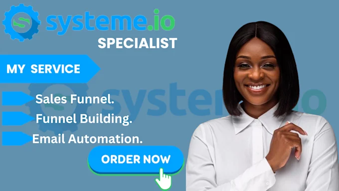 I will build Systeme IO sales funnel, Systeme IO landing page, email automation set up