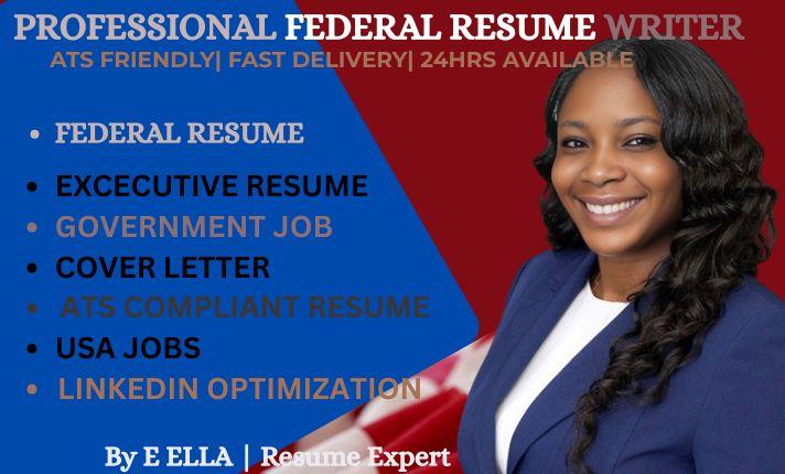 I will write a professional federal resume for USAJOBS with ATS and KSA optimization