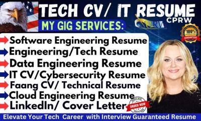 I will do engineering resume, tech resume, software engineer CV, IT resume, ATS resume