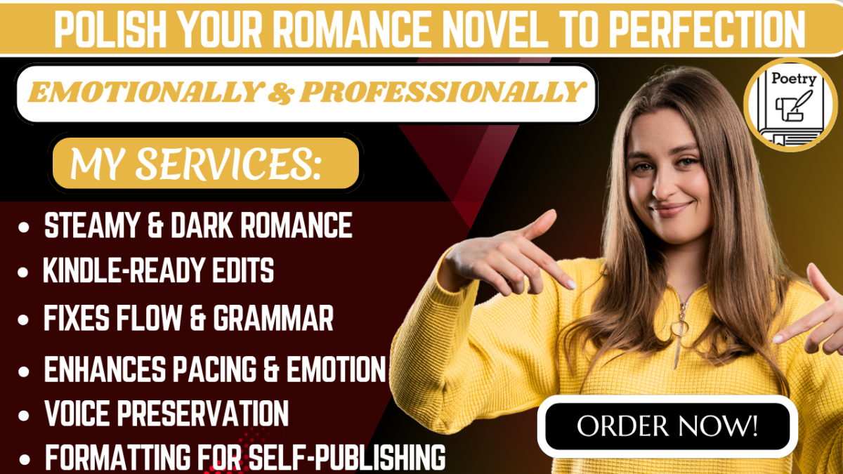 I will edit and proofread your steamy or dark romance novel for Kindle
