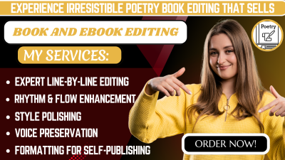 I Will Edit Your Poetry Book with Line-by-Line Edits, Rhythm & Style for Self Publishing