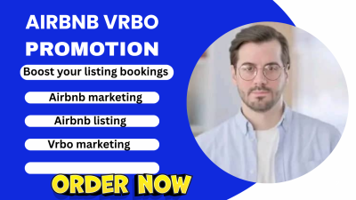 I will do Airbnb promotion, Airbnb marketing, Airbnb listing, VRBO to increase bookings