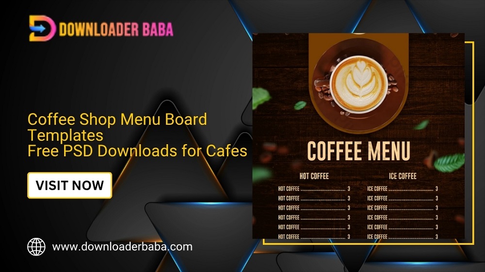 Coffee Shop Menu Board Templates: Free PSD Downloads for Cafes