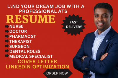 I will write healthcare resumes for medical, nursing, pharmacist, and intern roles