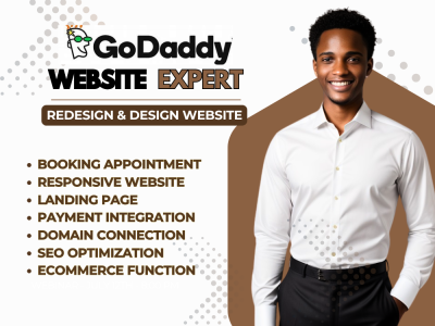 I will design GoDaddy website redesign GoDaddy website design GoDaddy