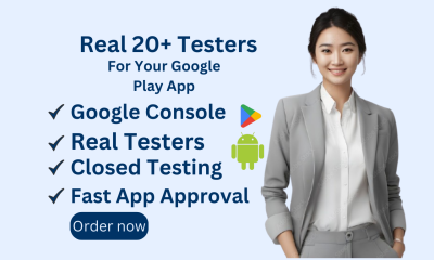 .I will provide 20 testers for Google Console Android app testing Play Store