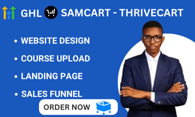 I will design SamCart, ThriveCart checkout pages, Kajabi Teachable websites, and be your GHL expert
