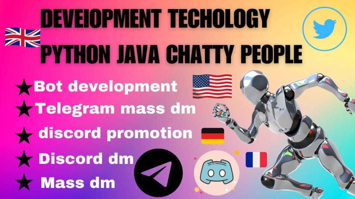 I will build mass dm bot telegram dm bot discord mass reddit dm bot build mass dm bot telegram dm bot discord mass reddit dm bot