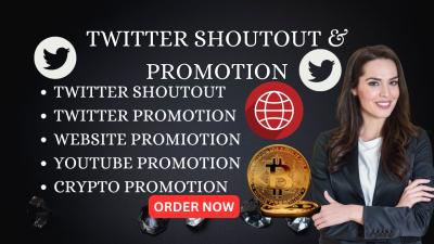 I will do Twitter shoutout promotion share link website to USA UK meme coin, crypto, NFT