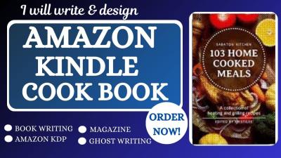 I will design cooking book, fiction and non fiction ebook or book cover design