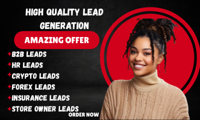 I will generate B2B Lead, Crypto Lead, Forex Lead, Insurance Lead, HR Lead, Store Owner Lead