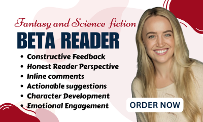 I Will Alpha, Beta Read, Critique Sci-Fi & Fantasy Fiction Book & Provide Developmental Editing